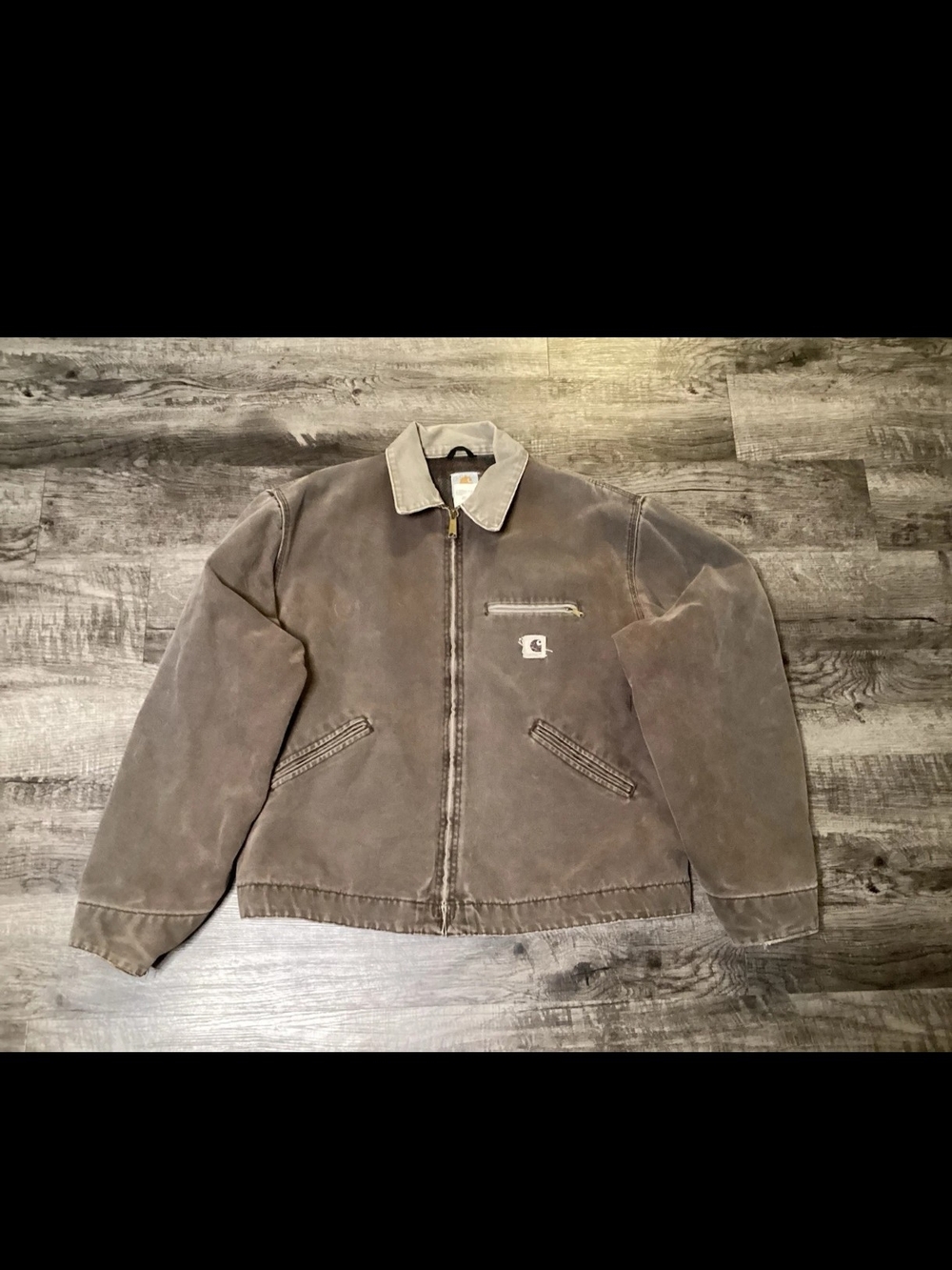 Vintage Carhartt Detroit Jacket Blanket Lined Mens XL J97 CHT Gray Workwear
